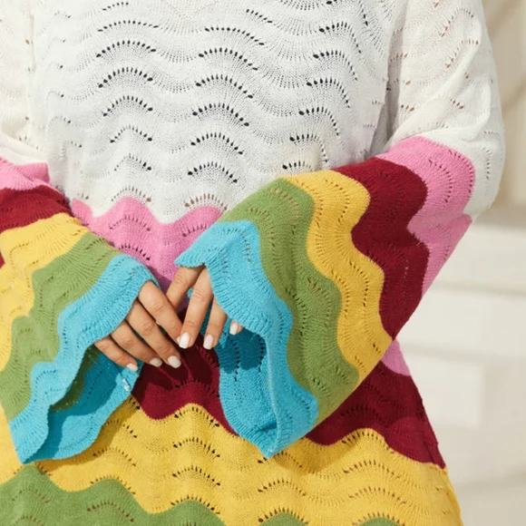 NWT Multicolor Striped Women's Swim Cover-Up 6X/30 - Picture 4 of 9